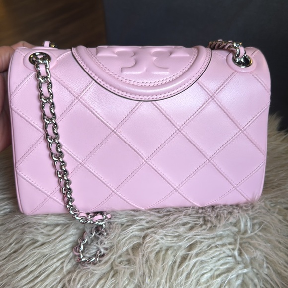 Tory Burch Pink Quilted Chain Shoulder Bag - Picture 3 of 9